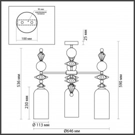 Подвесная люстра Odeon Light Bizet 4893/3C - Подвесная люстра Odeon Light Bizet 4893/3C