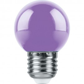 Лампа светодиодная Feron E27 1W RGB фиолетовый LB-37 38125 - Лампа светодиодная Feron E27 1W RGB фиолетовый LB-37 38125