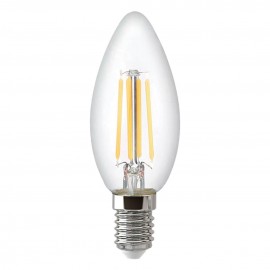 Лампа светодиодная филаментная Thomson E14 7W 2700K свеча прозрачная TH-B2067 - Лампа светодиодная филаментная Thomson E14 7W 2700K свеча прозрачная TH-B2067