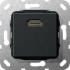 Розетка HDMI Gira System 55 черный матовый 566910 - Розетка HDMI Gira System 55 черный матовый 566910