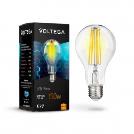 Лампа светодиодная филаментная Voltega E27 15W 2800К прозрачная VG10-A1E27warm15W-F 7104 - Лампа светодиодная филаментная Voltega E27 15W 2800К прозрачная VG10-A1E27warm15W-F 7104