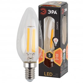 Лампа светодиодная филаментная ЭРА E14 5W 2700K прозрачная F-LED B35-5W-827-E14 Б0043435 - Лампа светодиодная филаментная ЭРА E14 5W 2700K прозрачная F-LED B35-5W-827-E14 Б0043435