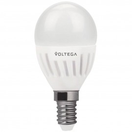 Лампа светодиодная Voltega E14 6.5W 4000К шар матовый VG1-G2E14cold6W-C 5722 - Лампа светодиодная Voltega E14 6.5W 4000К шар матовый VG1-G2E14cold6W-C 5722