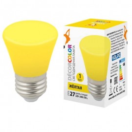 Лампа светодиодная Volpe E27 1W желтая LED-D45-1W/YELLOW/E27/FR/С BELL UL-00005641 - Лампа светодиодная Volpe E27 1W желтая LED-D45-1W/YELLOW/E27/FR/С BELL UL-00005641
