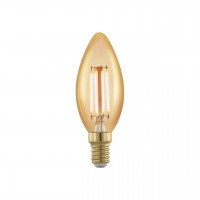 Лампа светодиодная филаментная диммируемая Eglo E14 4W 1700К золотая 11698