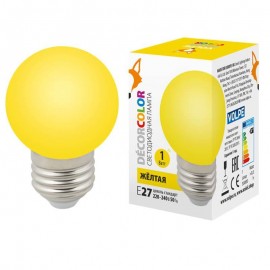 Лампа светодиодная Volpe E27 1W желтая LED-G45-1W/YELLOW/E27/FR/С UL-00005649 - Лампа светодиодная Volpe E27 1W желтая LED-G45-1W/YELLOW/E27/FR/С UL-00005649