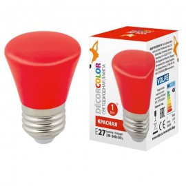 Лампа светодиодная Volpe E27 1W красная LED-D45-1W/RED/E27/FR/С BELL UL-00005638 - Лампа светодиодная Volpe E27 1W красная LED-D45-1W/RED/E27/FR/С BELL UL-00005638
