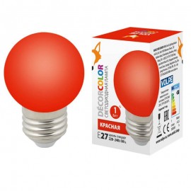 Лампа светодиодная Volpe E27 1W красная LED-G45-1W/RED/E27/FR/С UL-00005646 - Лампа светодиодная Volpe E27 1W красная LED-G45-1W/RED/E27/FR/С UL-00005646