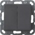 Выключатель кнопочный двухклавишный Gira System 55 10A 250V антрацит 012528 - Выключатель кнопочный двухклавишный Gira System 55 10A 250V антрацит 012528