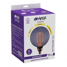 Лампа светодиодная диммируемая Hiper E27 8W 1800K дымчатая HL-2253 - _l_2253_2