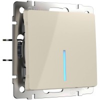 Выключатель Werkel одноклавишный с подсветкой слоновая кость WL03-SW-1G-LED-ivory 4690389059261