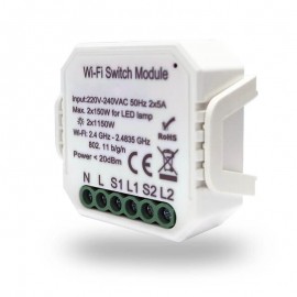 Wi-Fi реле-выключатель двухканальное Denkirs 2x1150Вт/150Вт для LED RL1002-SM - Wi-Fi реле-выключатель двухканальное Denkirs 2x1150Вт/150Вт для LED RL1002-SM