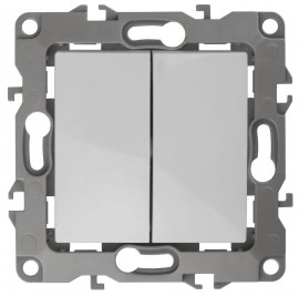 Переключатель двухклавишный ЭРА 12 10AX 250V 12-1106-01 Б0014663 - Переключатель двухклавишный ЭРА 12 10AX 250V 12-1106-01 Б0014663