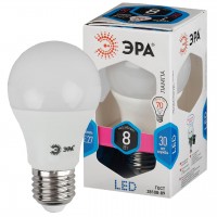Лампа светодиодная ЭРА E27 8W 4000K матовая ECO LED A60-8W-840-E27 Б0019067
