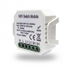 Wi-Fi реле-выключатель одноканальное Denkirs 1x2300Вт/250Вт для LED RL1001-SM - Wi-Fi реле-выключатель одноканальное Denkirs 1x2300Вт/250Вт для LED RL1001-SM