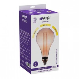 Лампа светодиодная диммируемая Hiper E27 8W 1800K янтарная HL-2254 - _l_2254_2