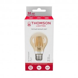 Лампа светодиодная филаментная Thomson E27 9W 2400K груша прозрачная TH-B2111 - Лампа светодиодная филаментная Thomson E27 9W 2400K груша прозрачная TH-B2111