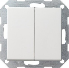 Выключатель кнопочный двухклавишный Gira System 55 10A 250V чисто-белый глянцевый 012503 - Выключатель кнопочный двухклавишный Gira System 55 10A 250V чисто-белый глянцевый 012503