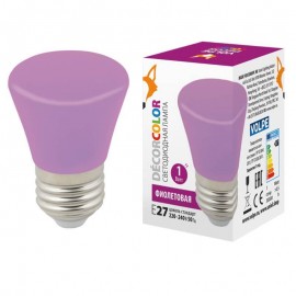 Лампа светодиодная Volpe E27 1W фиолетовая LED-D45-1W/PURPLE/E27/FR/С BELL UL-00005644 - Лампа светодиодная Volpe E27 1W фиолетовая LED-D45-1W/PURPLE/E27/FR/С BELL UL-00005644