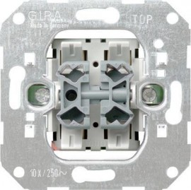 Выключатель кнопочный двухклавишный перекрестный Gira System 55 10A 250V 015500 - Выключатель кнопочный двухклавишный перекрестный Gira System 55 10A 250V 015500