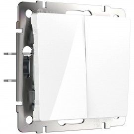 Выключатель Werkel двухклавишный белый WL01-SW-2G 4690389045554 - Выключатель Werkel двухклавишный белый WL01-SW-2G 4690389045554