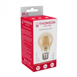 Лампа светодиодная филаментная Thomson E27 11W 2400K груша прозрачная TH-B2112 - Лампа светодиодная филаментная Thomson E27 11W 2400K груша прозрачная TH-B2112