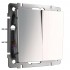 Выключатель Werkel двухклавишный глянцевый никель WL02-SW-2G 4690389045752 - Выключатель Werkel двухклавишный глянцевый никель WL02-SW-2G 4690389045752