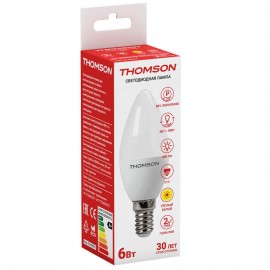 Лампа светодиодная Thomson E14 6W 3000K свеча матовая TH-B2013 - t__b2013_1