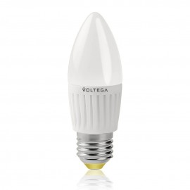 Лампа светодиодная Voltega E27 6.5W 2800К свеча матовая VG1-C2E27warm6W 4690 - Лампа светодиодная Voltega E27 6.5W 2800К свеча матовая VG1-C2E27warm6W 4690