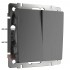 Выключатель Werkel двухклавишный Графит рифленый WL04-SW-2G 4690389146060 - Выключатель Werkel двухклавишный Графит рифленый WL04-SW-2G 4690389146060