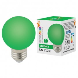 Лампа светодиодная Volpe E27 3W зеленая LED-G60-3W/Green/E27/FR/С UL-00006958 - Лампа светодиодная Volpe E27 3W зеленая LED-G60-3W/Green/E27/FR/С UL-00006958