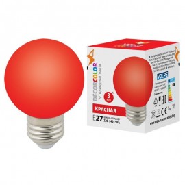Лампа светодиодная Volpe E27 3W красная LED-G60-3W/Red/E27/FR/С UL-00006959 - Лампа светодиодная Volpe E27 3W красная LED-G60-3W/Red/E27/FR/С UL-00006959