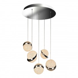 Подвесная светодиодная люстра iLedex CRystal Ball C4474-5R CR - Подвесная светодиодная люстра iLedex CRystal Ball C4474-5R CR
