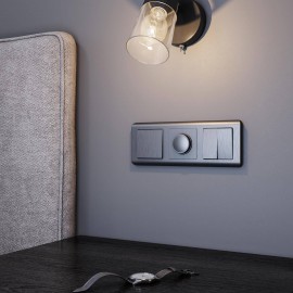 Выключатель Werkel двухклавишный проходной графит рифленый W1122004 4690389158483 - Выключатель Werkel двухклавишный проходной графит рифленый W1122004 4690389158483